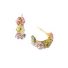 Mini créoles fleurs en tourmaline 1 cm – Argent 925 plaqué or