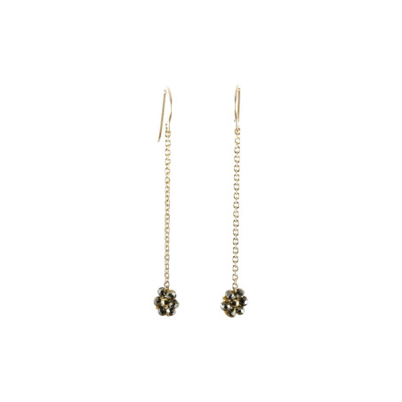 Boucles d’oreilles en pyrite – Argent 925 plaqué or - Collection Fleurette