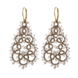 Boucles d'oreilles mariage en dentelle - Haute joaillerie textile