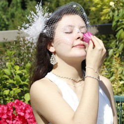 Boucles d'oreilles mariage en dentelle - Haute joaillerie textile
