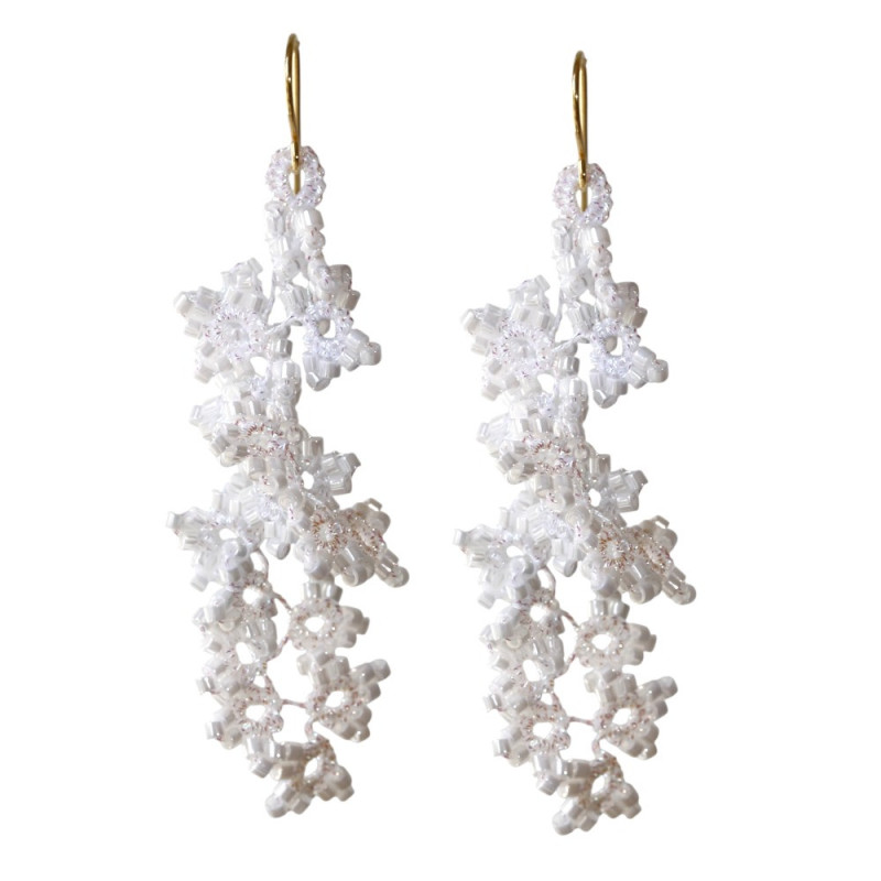 Boucles d’oreilles de mariée en dentelle – Haute joaillerie textile