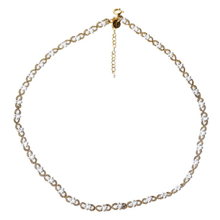 Collier dentelle perles mariage - Collection étincelles de bonheur
