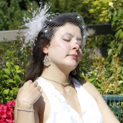 Collier dentelle perles mariage - Collection étincelles de bonheur