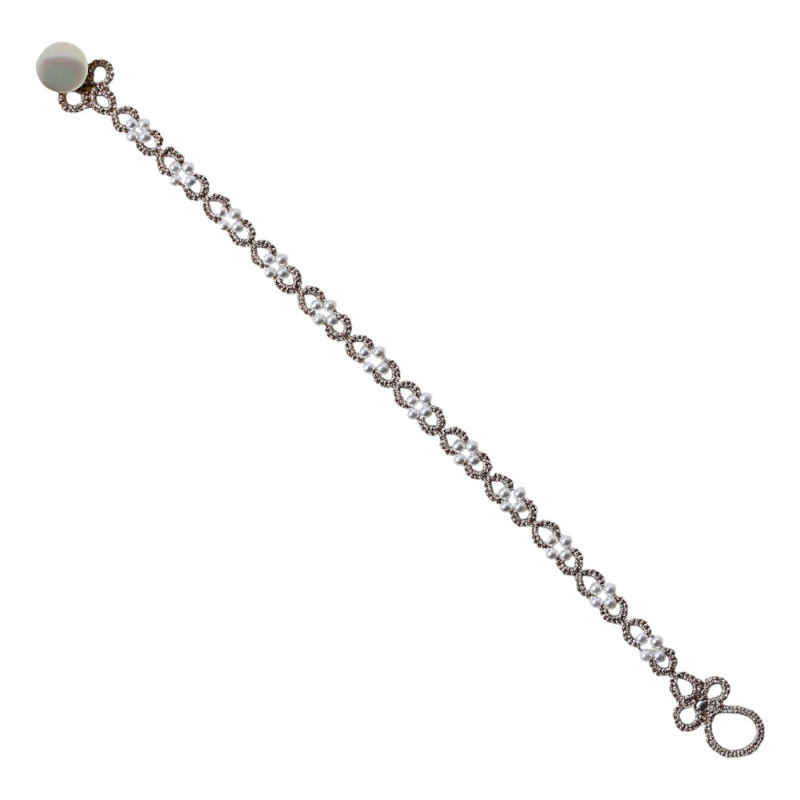 Bracelet dentelle perles - Bracelet mariage perles - Instinct-ad