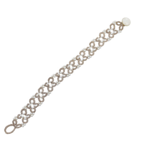 Bracelet dentelle perles - Bracelet mariage perles - Instinct-ad