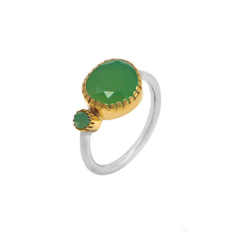 Petite bague en argent et calcédoine chrysoprase – CANYON
