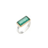 Bague fine en argent 925 – Cristal bleu ciel rectangulaire