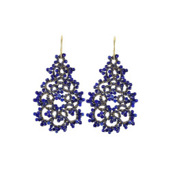 Boucles d’oreilles dentelle de frivolité -  Haute joaillerie textile
