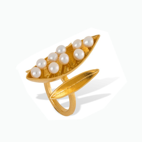 Bague perles – Argent 925 plaqué or 3 microns – BRUNO DA ROCHA