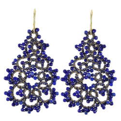 Boucles d’oreilles dentelle de frivolité -  Haute joaillerie textile