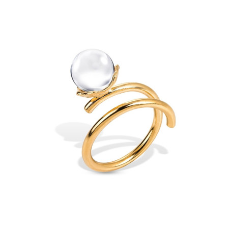 Bague Calice Argent 925 plaqué or- Cristal de Roche – BRUNO DA ROCHA