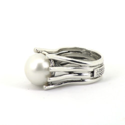 Bague en argent 925 avec perle blanche – BRUNO DA ROCHA