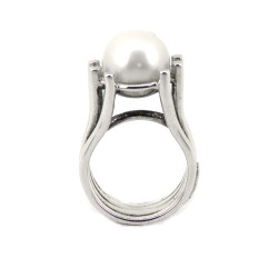 Bague en argent 925 avec perle blanche – BRUNO DA ROCHA