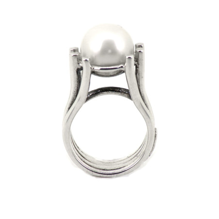 Bague en argent 925 avec perle blanche – BRUNO DA ROCHA