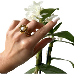 Bague Rose en vermeil et perle de culture – BRUNO DA ROCHA