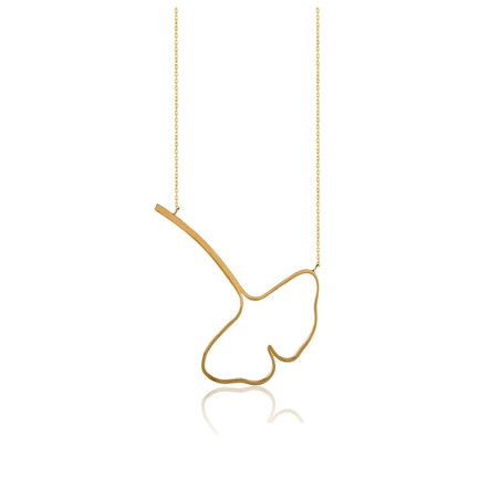 Collier feuille de ginkgo argent 925 plaqué or – BRUNO DA ROCHA