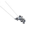 Collier pendentif contemporain argent 925 – Cascade de quadrilatères