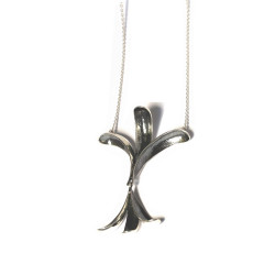 Collier sautoir argent 925 à motifs inversés – Bijou contemporain