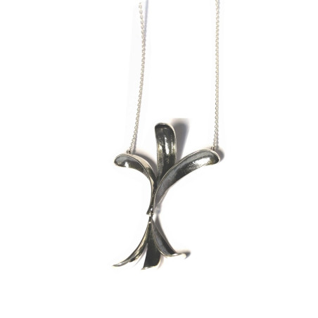 Collier sautoir argent 925 à motifs inversés – Bijou contemporain