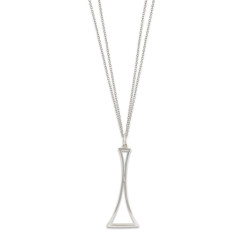 Collier triangle incurvé double chaînes argent 925 – BRUNO DA ROCHA