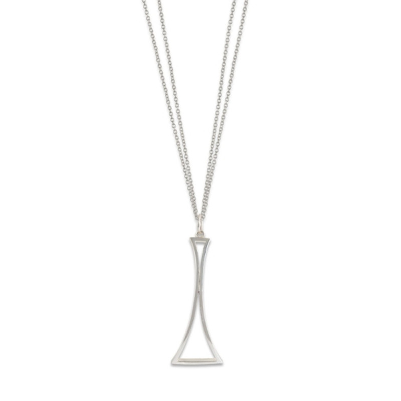 Collier triangle incurvé double chaînes argent 925 – BRUNO DA ROCHA