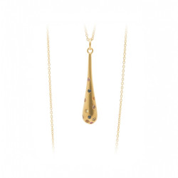 Collier goutte plaqué or & saphirs – Argent 925 | BRUNO DA ROCHA