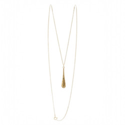 Collier goutte plaqué or & saphirs – Argent 925 | BRUNO DA ROCHA