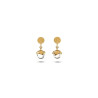 Boucles d’oreilles pendantes cristal de roche en argent plaqué or – Bruno Da Rocha