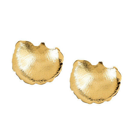 Boucles d’oreilles feuille de nénuphar argent 925 plaqué or – BRUNO DA ROCHA