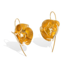 Boucles d’oreilles pendantes rose argent 925 plaqué or
