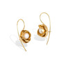 Boucles d’oreilles fleur rose argent 925 plaqué or perle ou porcelaine – Bruno Da Rocha