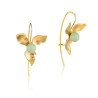 Boucles d’oreilles fleur argent 925 plaqué or et porcelaine verte