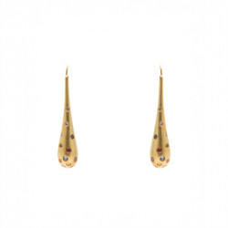 Boucles d’oreilles larmes argent 925 plaqué or & saphirs – Bruno Da Rocha