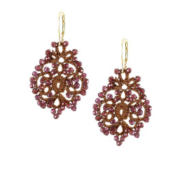 Boucles d’oreilles dentelle en frivolité – Haute joaillerie textile