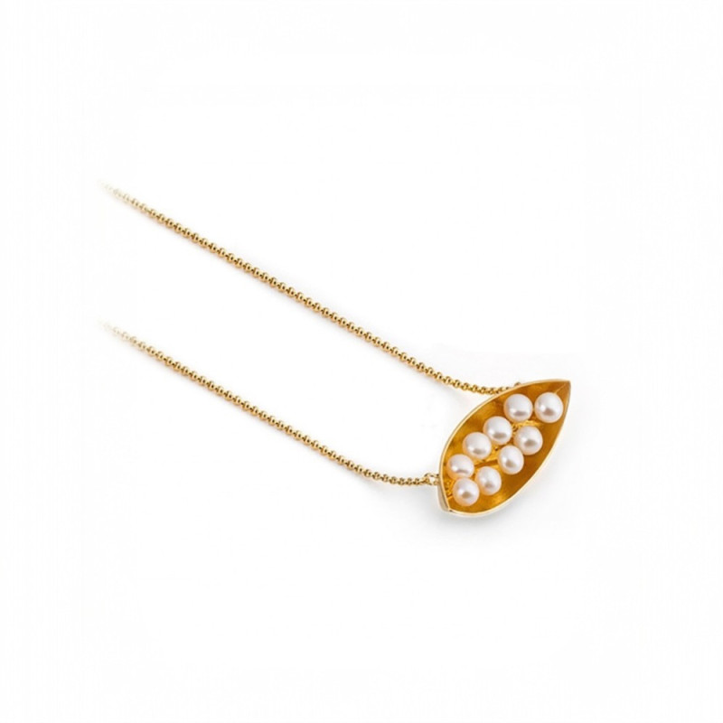 Collier sautoir perles d’eau douce argent 925 plaqué or 3 microns