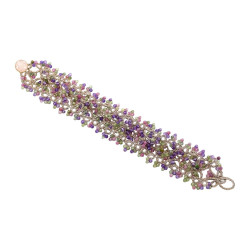 Bracelet dentelle haute joaillerie textile - Bijou artisanal fait main