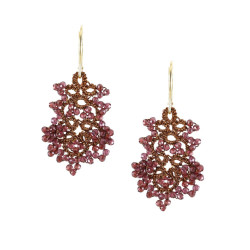 Boucles d’oreilles dentelle en frivolité – Haute joaillerie textile