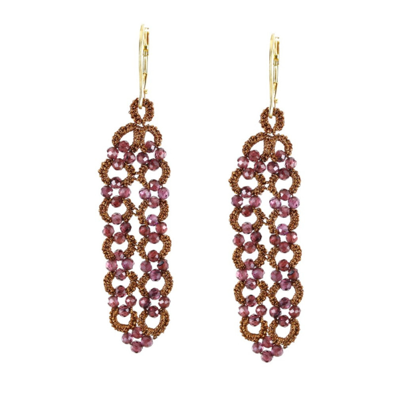 Boucles d'Oreilles CHICOREE Grenat