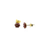 Boucles d'Oreilles BO PUCES FLEURETTE Grenat
