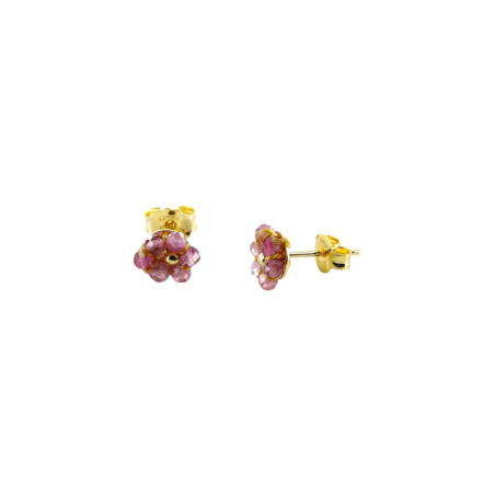 Boucles d'Oreilles BO PUCES FLEURETTE Tourmaline