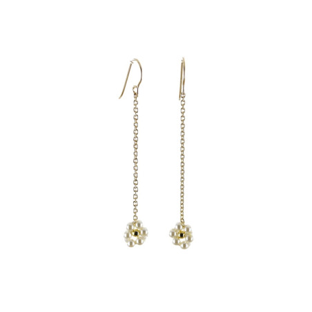 Boucles d'Oreilles FLEURETTE CHAÎNE Perles