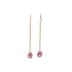Boucles d'Oreilles FLEURETTE CHAÎNE Tourmaline