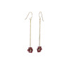 Boucles d'Oreilles FLEURETTE CHAÎNE Grenat