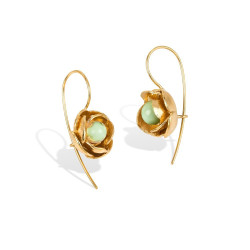 Boucles d'Oreilles ROSE Perle en pourcelaine