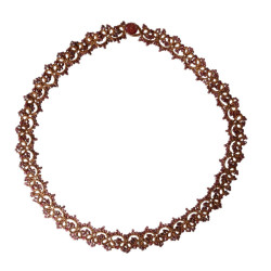 Collier Madeline en frivolité et grenat | Ras de cou artisanal