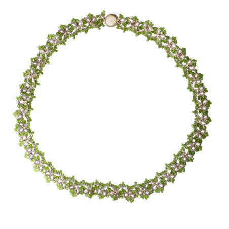 Collier Madeline en dentelle et Diopside | Ras de cou artisanal