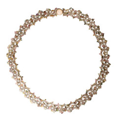 Collier Madeline en frivolité et Tourmaline | Ras de cou artisanal