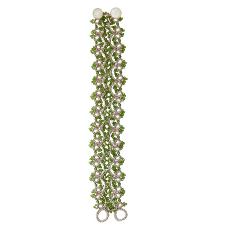 Bracelet Madeline en diopside fait main – Dentelle de frivolité