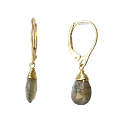 Boucles d'oreilles vermeil - Labradorite