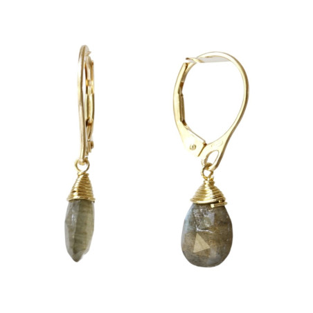 Boucles d'oreilles vermeil - Labradorite